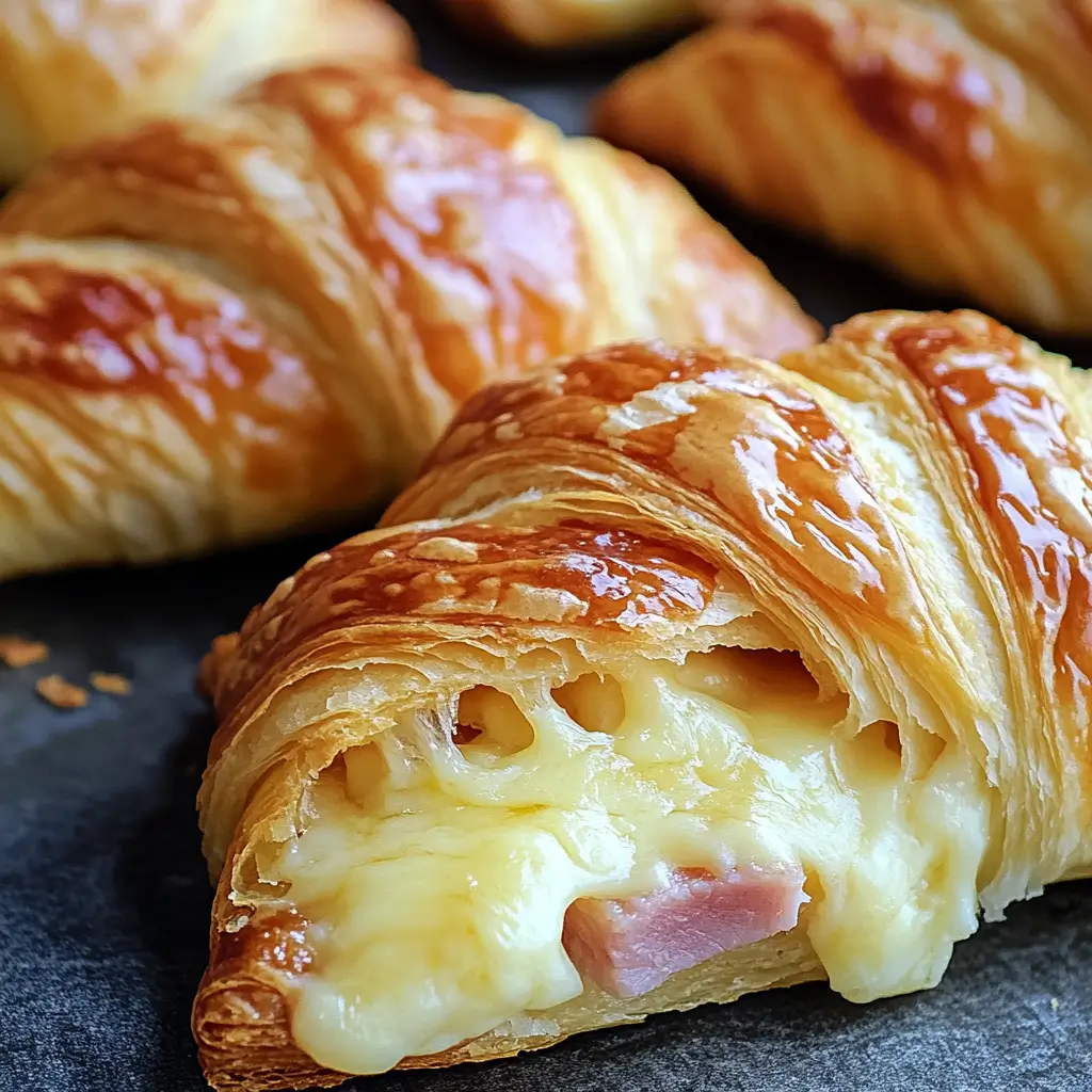 Baked Ham & Cheese Croissants