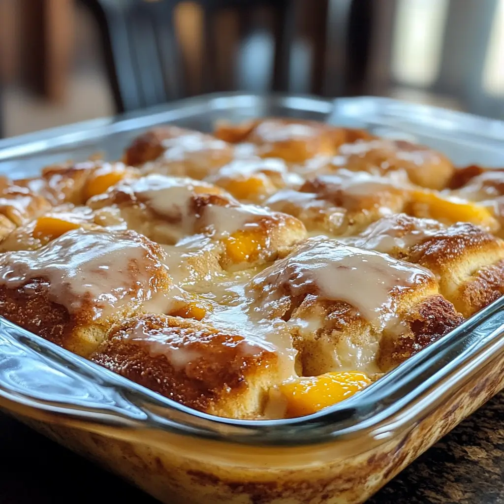 Peach Cobbler Cinnamon Rolls