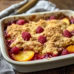 Easy Peach and Raspberry Cobbler