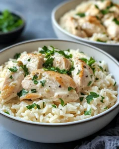 Easy Chicken and Rice Bowls with Creamy Garlic Sauce