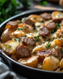 One-Pan Cheesy Ranch Potatoes and Sausage