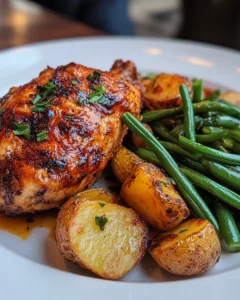 Roasted Chicken with Potatoes and Green Beans