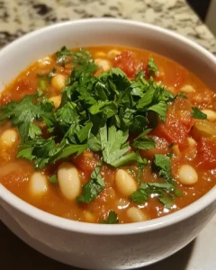 Hearty Vegan Tomato and White Bean Stew