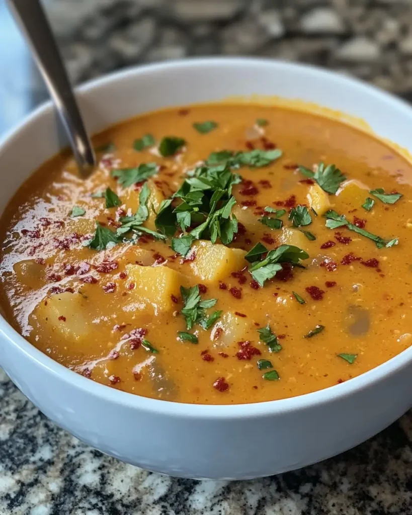 Creamy Cajun Potato Soup with Andouille Sausage