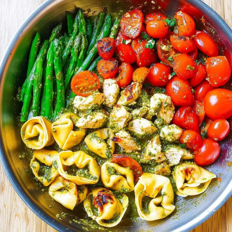Pesto Chicken Tortellini and Veggies Skillet