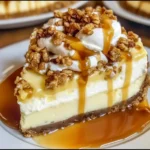Apple Crisp Cheesecake with Caramel Crunch