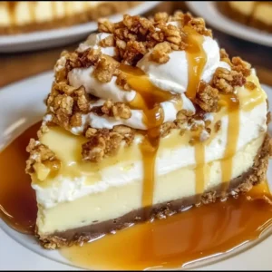 Apple Crisp Cheesecake with Caramel Crunch