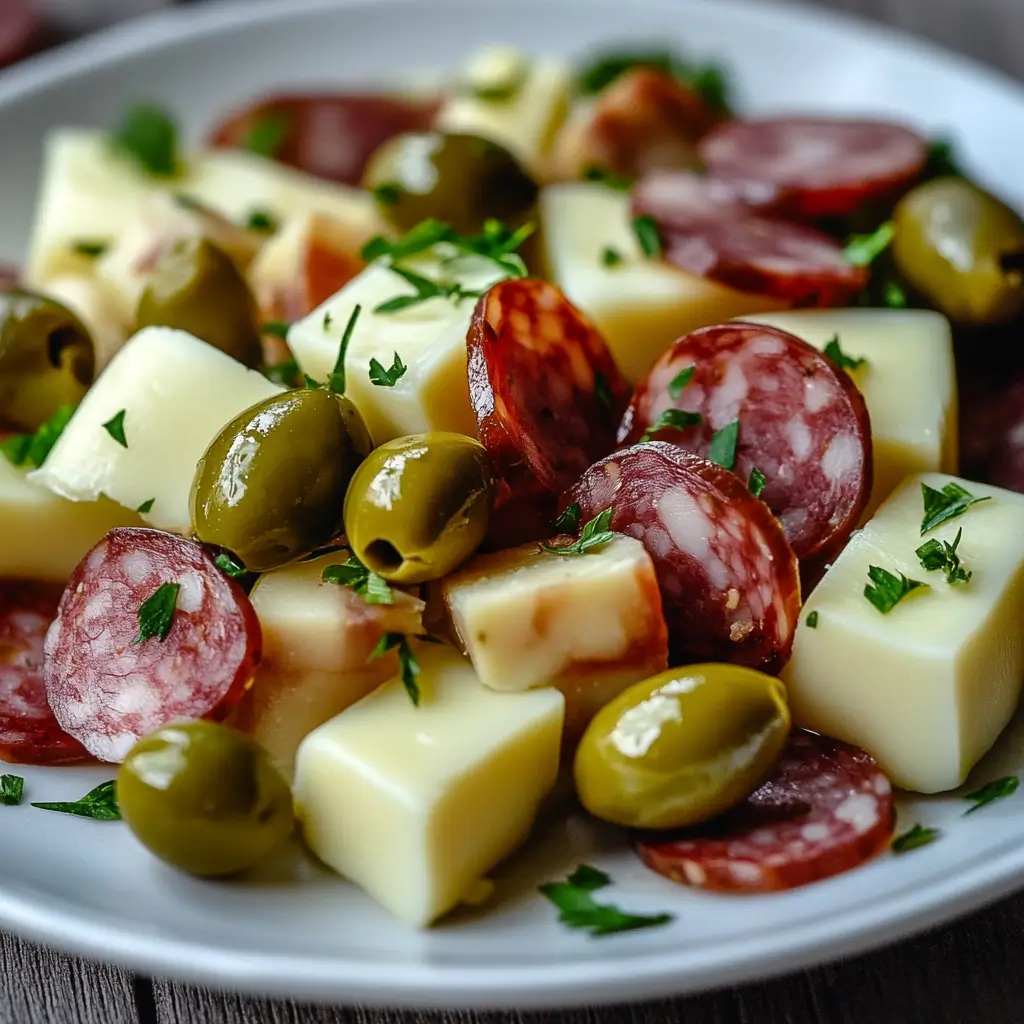 Marinated Cheese with Salami & Olives: An Irresistible Antipasto!