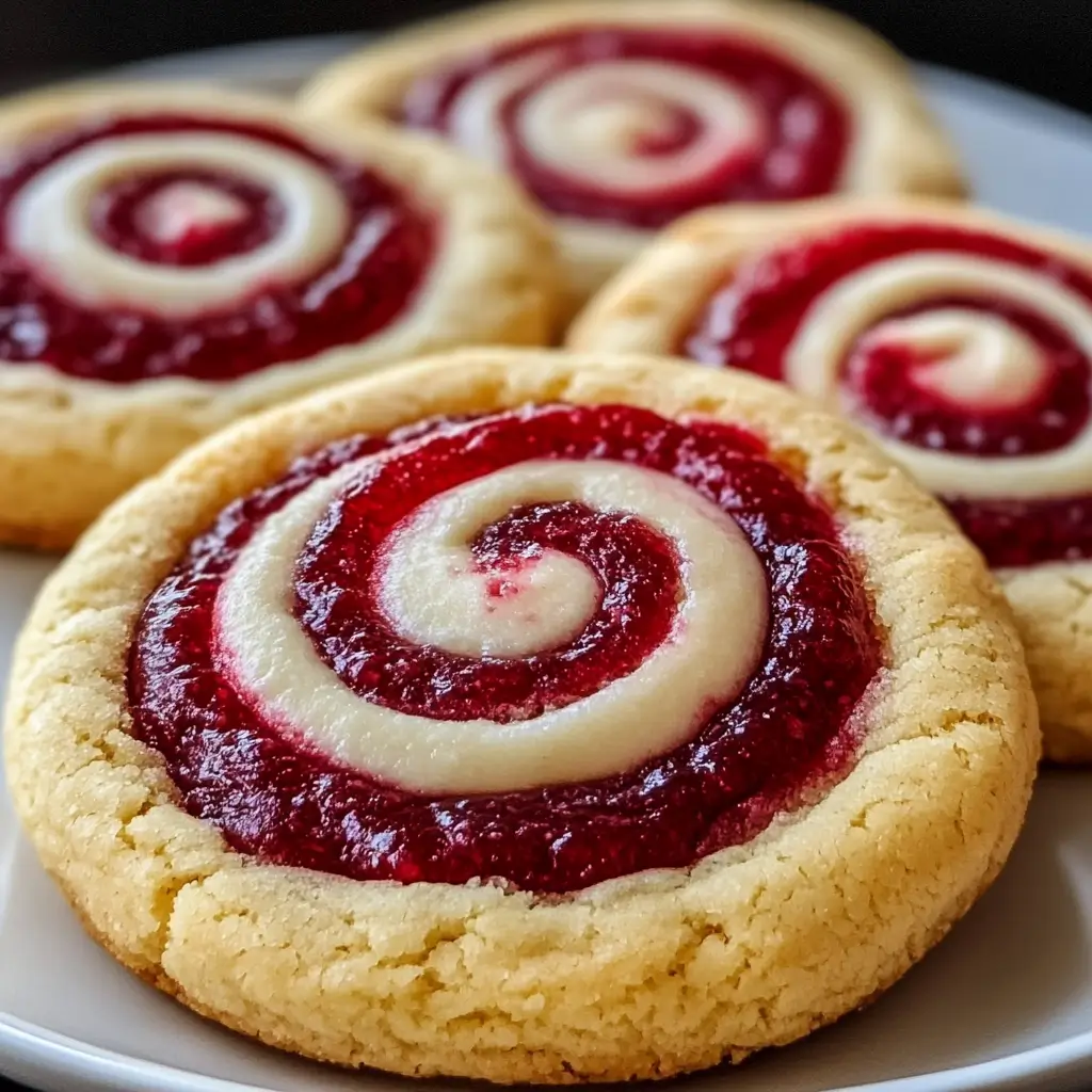 Raspberry Cheesecake Cookie Swirls