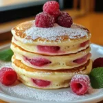 Fluffy Rhubarb Soufflé Pancakes