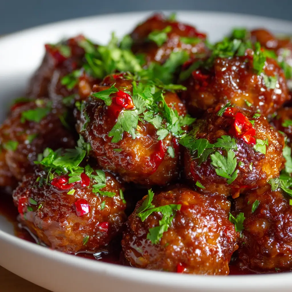 Cooker Sweet Chili Meatballs