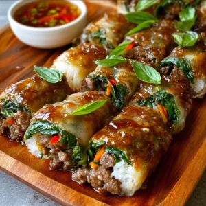 Thai Basil Beef Rolls