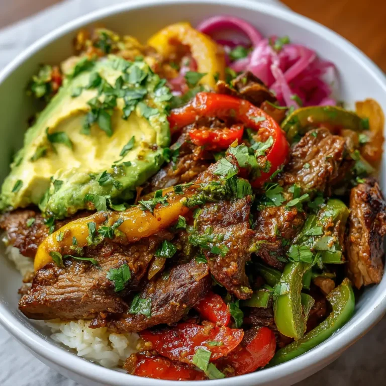 Healthy Low Carb Steak Fajita Bowl Recipe