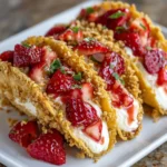 Strawberry Crunch Cheesecake Tacos
