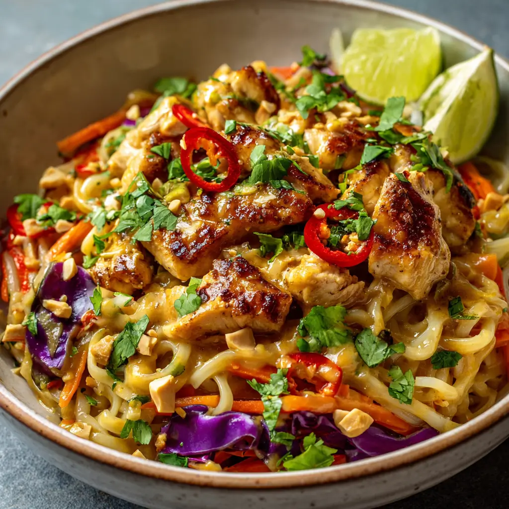 Thai Peanut Chicken Noodle Bowls