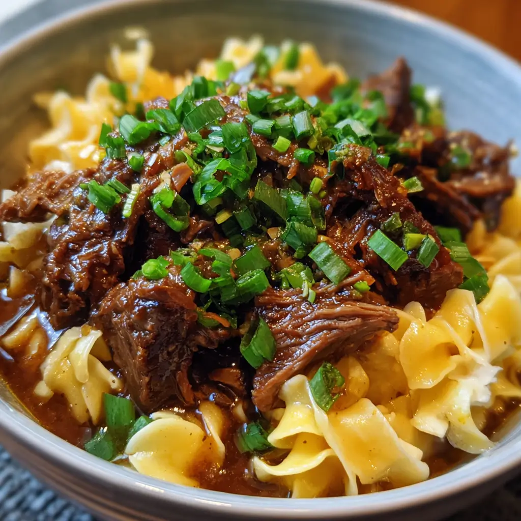 Korean Beef Noodles: Slow Cooker Comfort