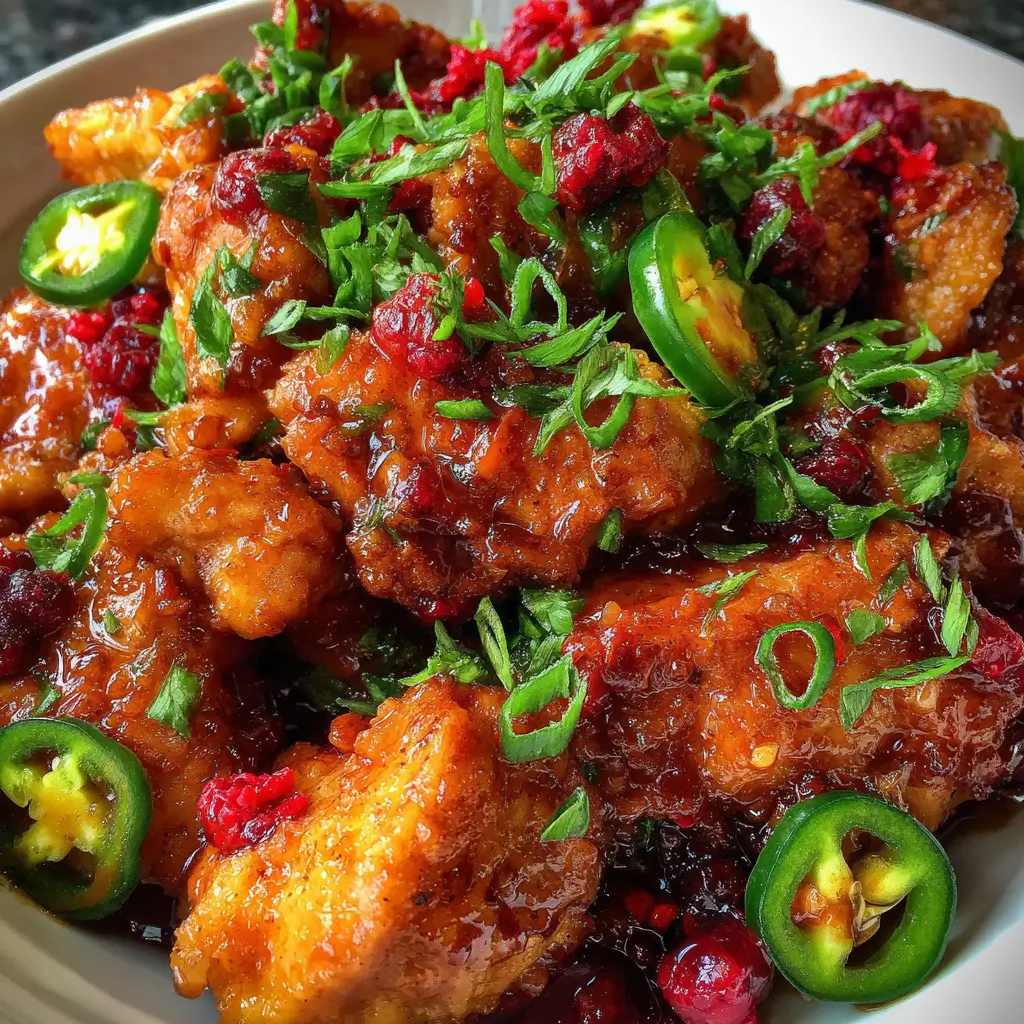 Sweet and Spicy Jalapeño Raspberry Chicken