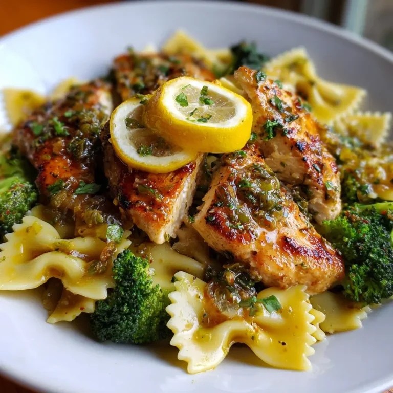 Cowboy Butter Lemon Bowtie Chicken with Broccoli